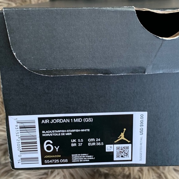 COPY - Air Jordan 1 one mid shattered backboard black white orange starfish 6 7… - Picture 3 of 5